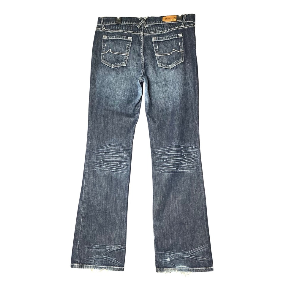 Allen B. by Allen Schwartz Women Dark Wash Whiskered Bootcut Y2K Jeans Size 12 - Picture 6 of 12